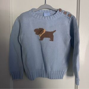 Bella bliss cotton knit sky blue dog sweater